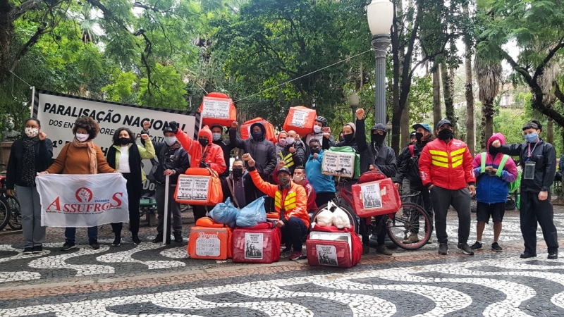 Trabalhadores de apps de transporte e de entregas aderiram à paralisação nacional