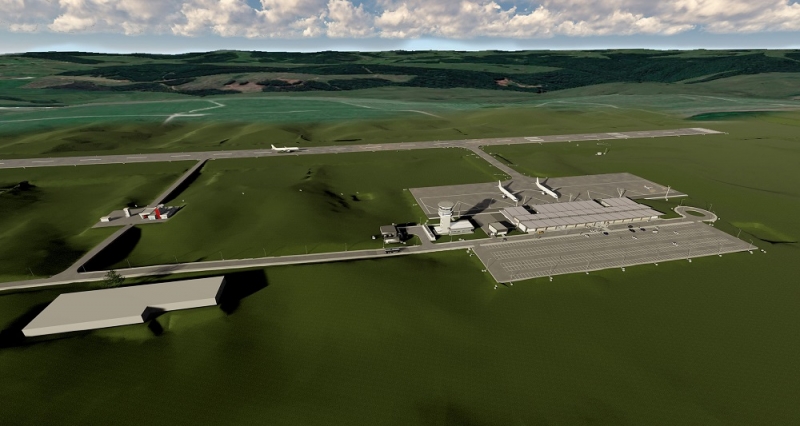 Desenho mostra como ser� o futuro aeroporto caxiense, em �rea de cerca de 445 hectares