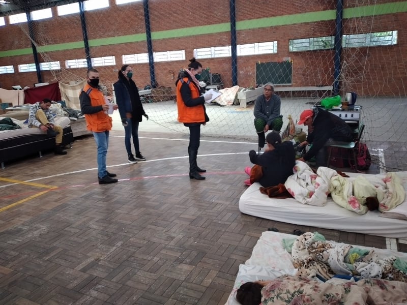 Em São Sebastião do Caí, famílias desabrigadas foram alojadas em ginásio