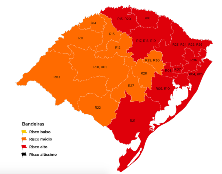 As dez regiões somam 73,4% da população gaúcha, ou mais 8,53 milhões de habitantes