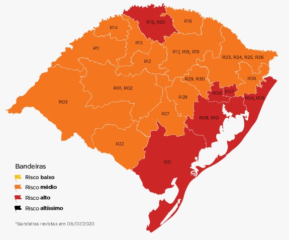 Restrições da bandeira vermelha atingem 5,9 milhões de gaúchos residentes em seis regiões