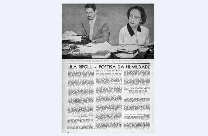 Escritora com Justino Martins na redação da Revista do Globo, 1941 