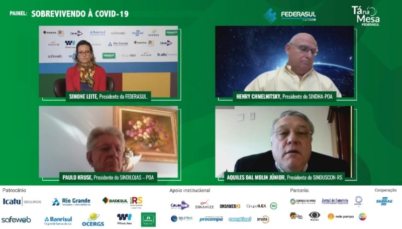 Presidentes do Sindilojas Porto Alegre, Sindha e Sinduscon-RS debateram pandemia do coronavírus