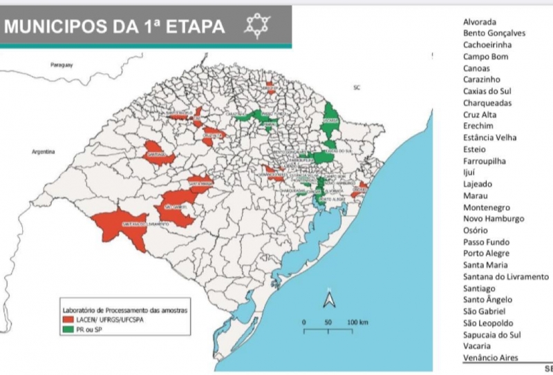 Primeira etapa dos projeto testará gaúchos residentes nos 30 maiores municípios  