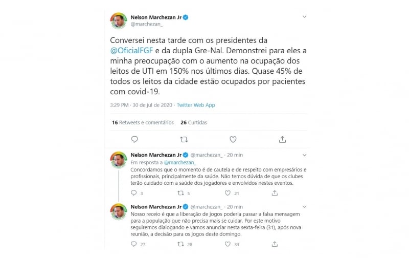 {'nm_midia_inter_thumb1':'https://www.jornaldocomercio.com/_midias/jpg/2020/07/30/206x137/1_prefeito_nelson_marchezan_junior_anuncia_definicao_sobre_jogos_em_porto_alegre_oara_sexta_feira-9105515.jpg', 'id_midia_tipo':'2', 'id_tetag_galer':'', 'id_midia':'5f231692f3641', 'cd_midia':9105515, 'ds_midia_link': 'https://www.jornaldocomercio.com/_midias/jpg/2020/07/30/prefeito_nelson_marchezan_junior_anuncia_definicao_sobre_jogos_em_porto_alegre_oara_sexta_feira-9105515.jpg', 'ds_midia': 'Encontro do comit&ecirc; municipal sobre a Covid-19 ir&aacute; apontar se Arena e Beira-Rio sediar&atilde;o partidas', 'ds_midia_credi': 'Reprodu&ccedil;&atilde;o/Twitter Nelson Marchezan Jr/JC', 'ds_midia_titlo': 'Encontro do comit&ecirc; municipal sobre a Covid-19 ir&aacute; apontar se Arena e Beira-Rio sediar&atilde;o partidas', 'cd_tetag': '1', 'cd_midia_w': '800', 'cd_midia_h': '504', 'align': 'Left'}