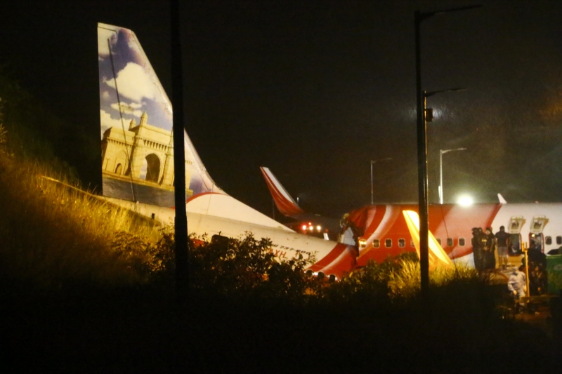 Avião derrapou na pista ao pousar no Aeroporto Internacional de Calecute