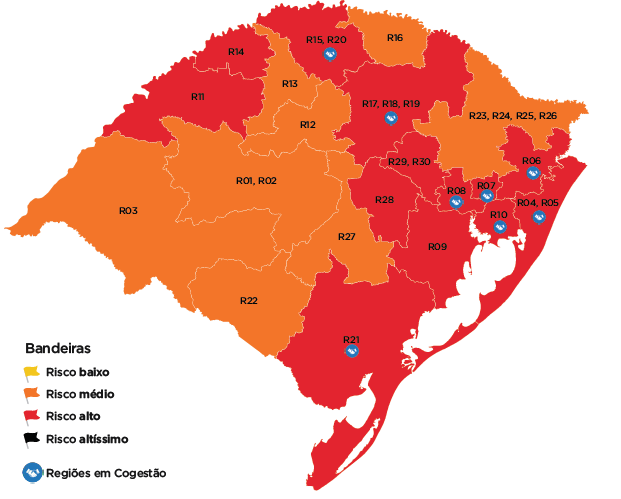 Vigência da 16ª rodada do mapa começa a valer à meia-noite de terça-feira (25), após análise de recursos
