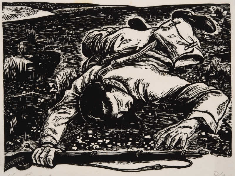 Gravura Soldado morto faz parte do Acervo do Margs