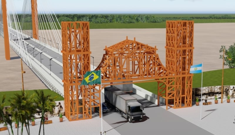 Projeto da futura ponte de autoria da Oito Arquitetura tem referências de monumentos das Missões