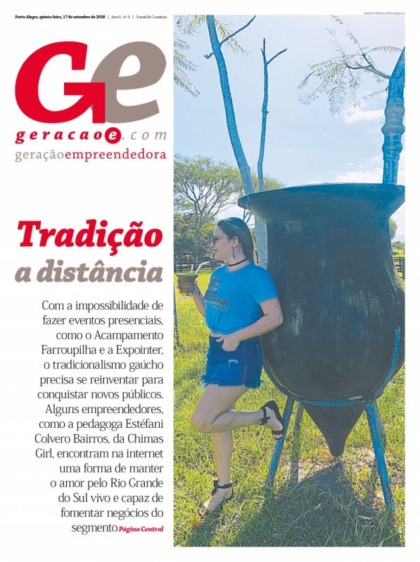 Capa do GeraçãoE do dia 17 de setembro de 2020 Foto: RERPODUÇÃO/JC