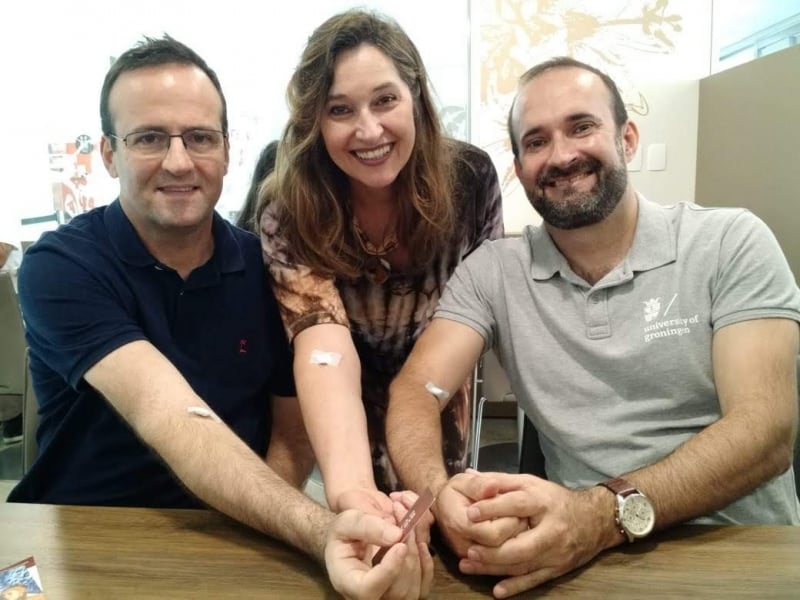 Moisés e Maristela tiveram resultado 100% compatível para doar medula óssea para Marcelo (de preto);