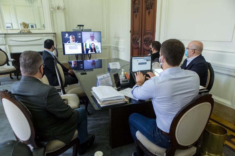 Governador e dirigentes da empresa fizeram videoconferência para firmar protocolo de intenções