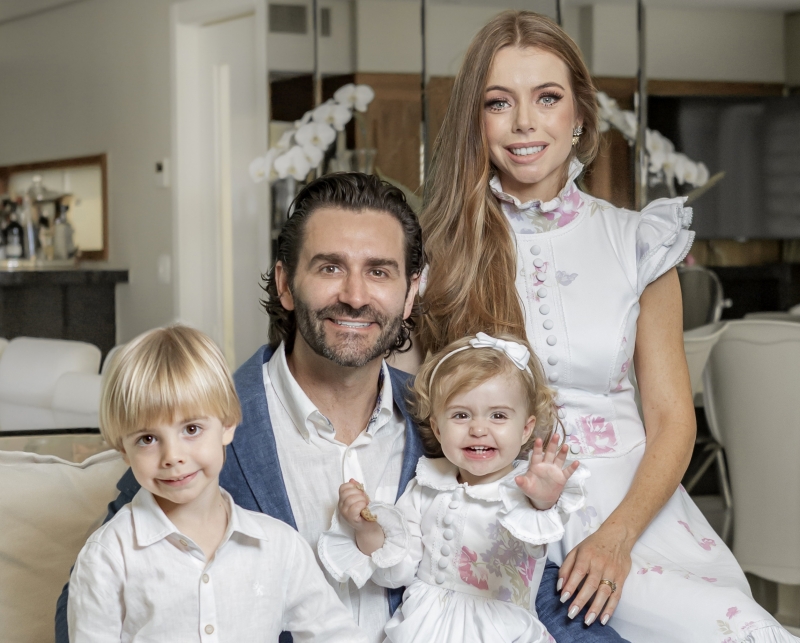 Charles Berres e Simone Lunke com os filhos Richard e Maria Florença