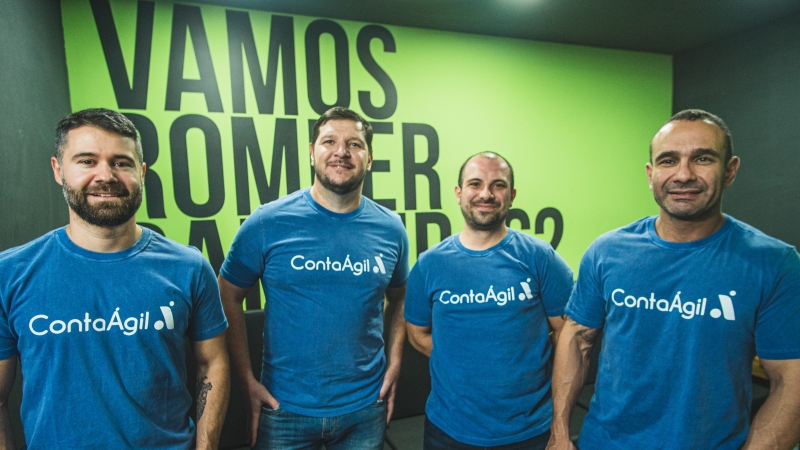 F&aacute;bio, Leonardo, Rubens e Di&oacute;genes fundaram o Conta &Aacute;gil Foto: PedroSchein/divulga&ccedil;&atilde;o/JC