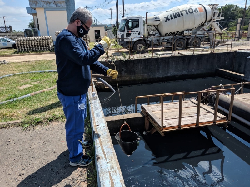 Coletas de amostras de águas de esgotos e arroios foram feitas entre 6 de setembro e 30 de outubro