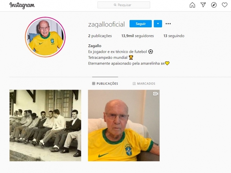 Na primeira postagem no Instagram @zagallooficial, ídolo disse que vai usar a plataforma para compartilhar histórias de sua vida
