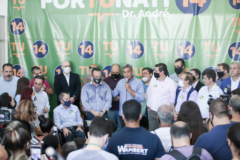 Depois de o presidente do PTB Porto Alegre, Everton Braz, anunciar o apoio do partido à candidatura de Sebastião Melo (MDB), o emedebista discursou aos militantes petebistas. 