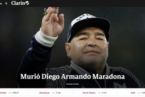 Maradona morre após parada cardiorrespiratória, informa imprensa argentina