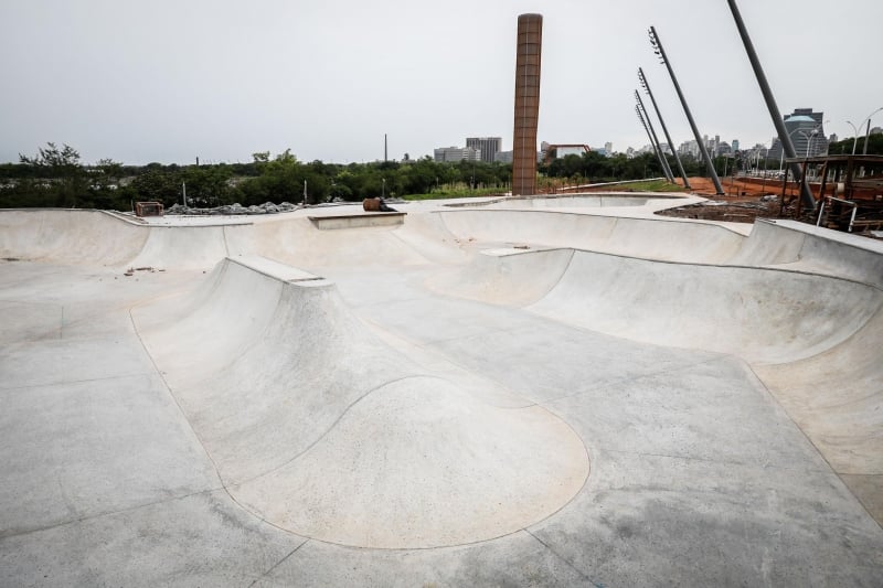 Maior pista de skate da América Latina, que pertence ao trecho, deve ser finalizada em dezembro