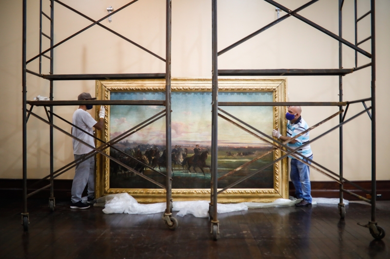 'Reconhecimento de Humaitá', do pintor italiano (1838-1912), retorna à Pinacoteca Aldo Locatelli 