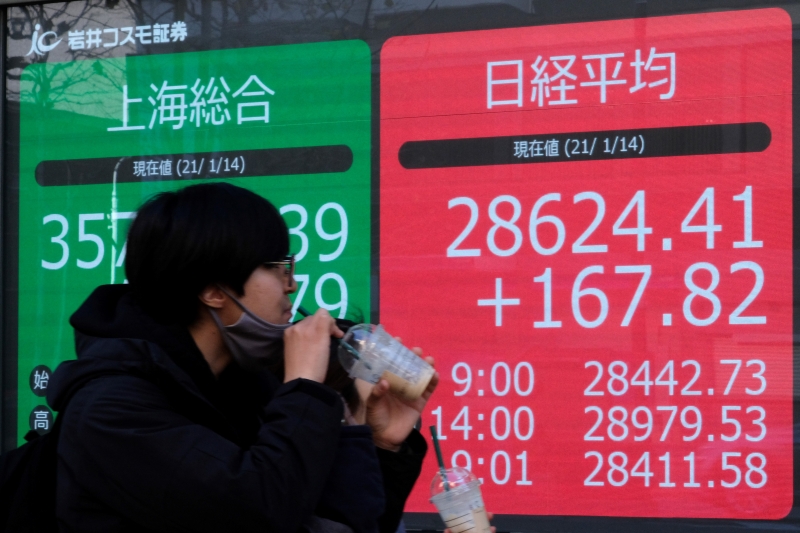 Índice japonês Nikkei caiu, enquanto a bolsa da China fechou em alta com dados do PIB