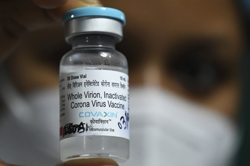 O imunizante é fabricado pela empresa indiana Bharat Biotech para ser usado contra a Covid-19