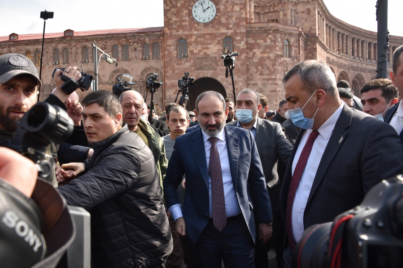 Pashinyan convocou seus apoiadores para uma manifestação na capital armênia