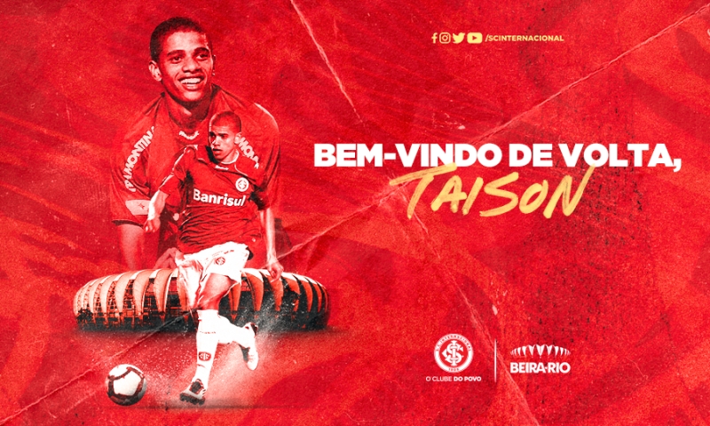 Direção colorada fez algumas publicações nas redes sociais para comunicar a volta de Taison
