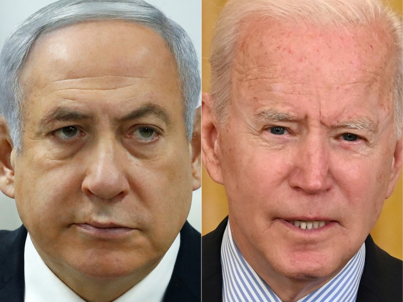 Pressionado, Biden (d) teria subido o tom com Netanyahu nesta última conversa