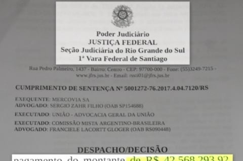 Justiça federal fixou novo prazo para o pagamento do débito