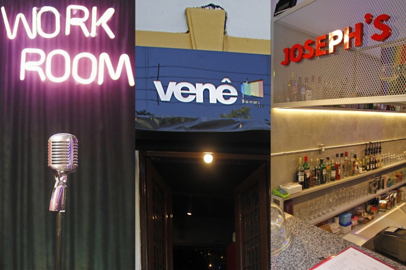 O cupom dos bares  Workroom, Venê e Joseph's está disponível para compra até o dia 30 de junho Foto: MONTAGEM/WORKROOM REPRODUÇÃO/MARIANA ALVES/LUIZA PRADO/JC