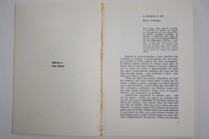 Seu livro Elementos da Linguagem Musical (1969) foi prefaciado por Erico Verissimo 
