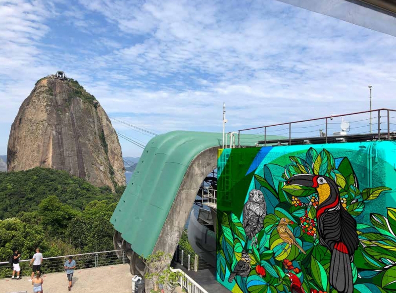Simulação da pintura de uma das estações do Pão de Açúcar