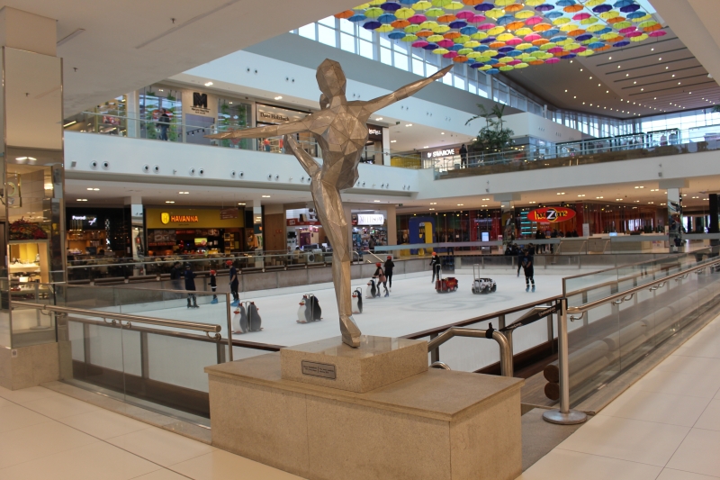 Extensa pista de patinação no gelo faz parte das atividade oferecidas 
