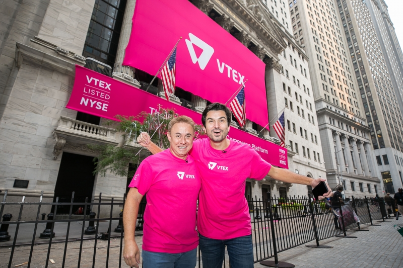 Mariano Gomide e Geraldo Thomaz, cofundadores da VTEX, em Nova Iorque