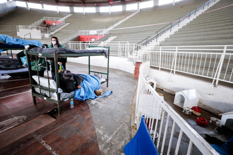 Animais de estimação também receberam camas e cobertas para ficar junto aos seus tutores