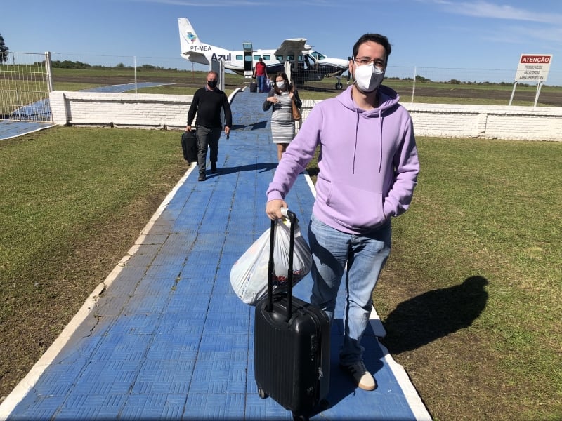 Sete passageiros desembarcaram no Aeroporto João Manoel em São Borja