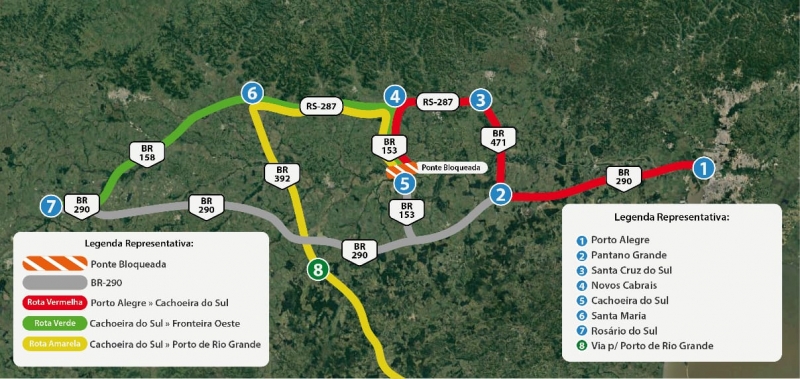 DNIT indicou rotas alternativas para evitar a estrutura interditada
