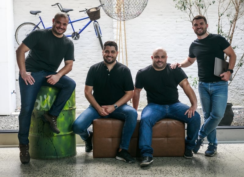 Rafael Dutra, Gustavo Finger, Sérgio Finger e Renan Vargasm cofundadores da Trashin