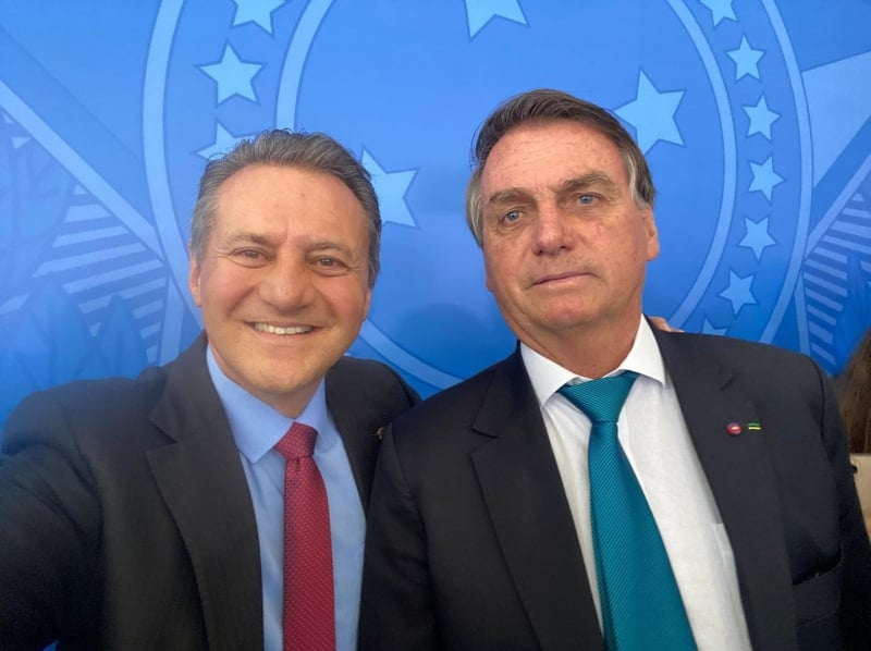Deputado Giovani Cherini, presidente do PL RS, e Jair Bolsonaro