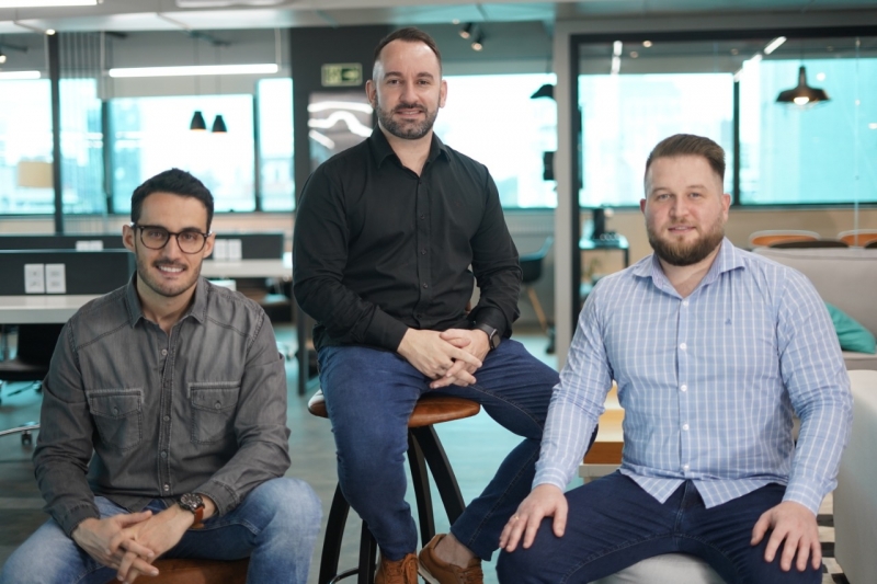 Bruno Kieffer, Daniel Moraes e Marcelo Bock, gestores da empresa