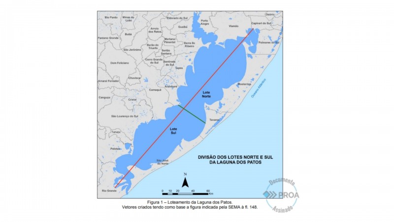 Espaço onde poderão ser instalados os aerogeradores foi dividido em dois lotes: Norte e Sul
