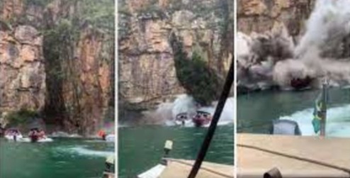 Impacto das pedras causou uma tromba d'água