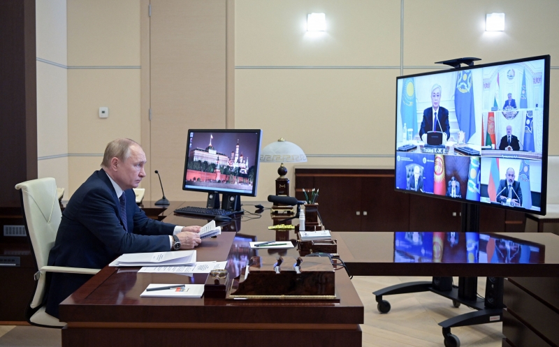 Presidente comandou reunião de líderes de um bloco de segurança liderado por Moscou