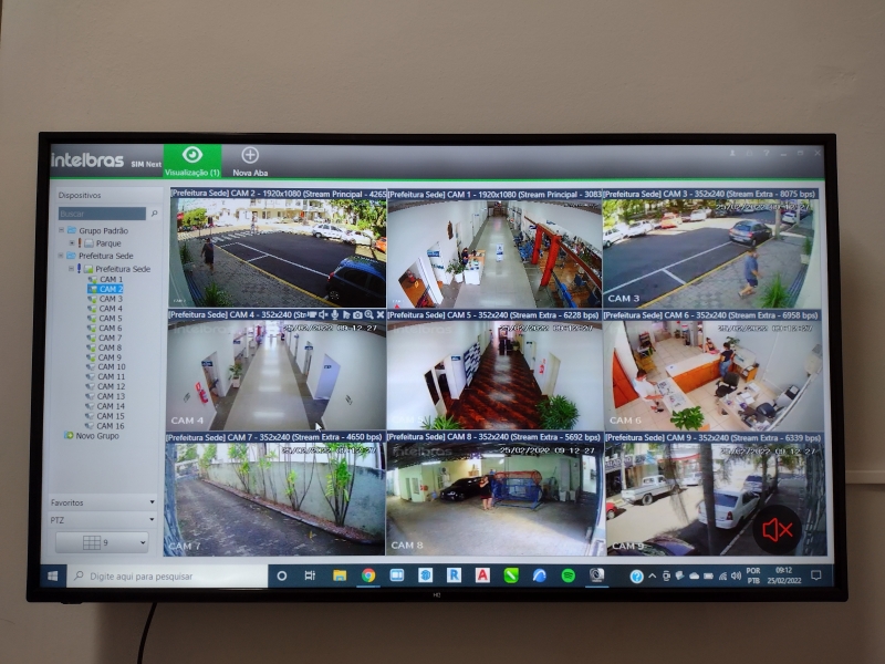 Ao todo, são 11 câmeras que registram a movimentação na área interna e externa ao prédio da Administração de Estrela