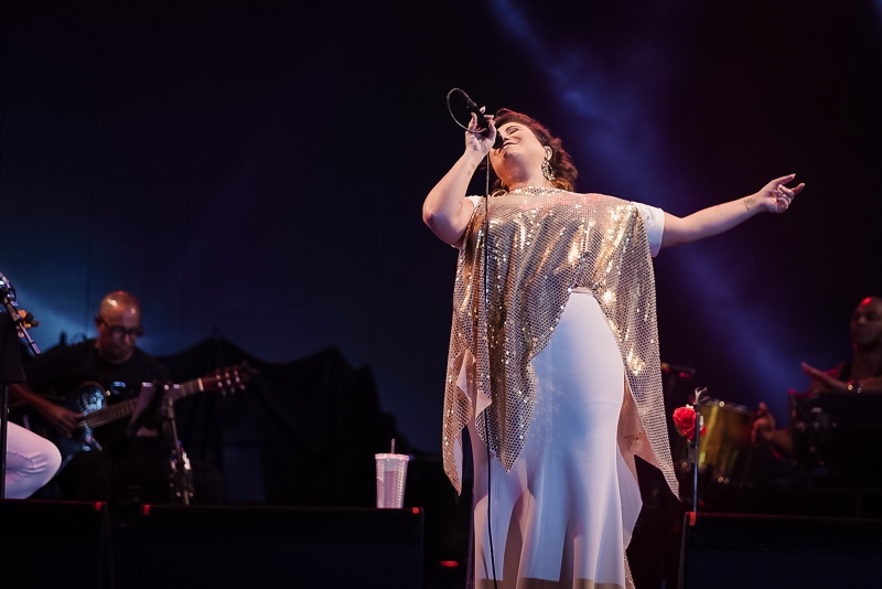 Cantora fez show de 1 hora e 15 minutos na Redenção, interpretando clássicos da música brasileira