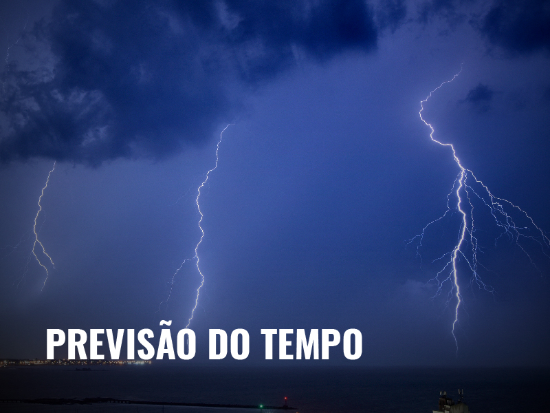 Previsão para hoje é de chuva forte, trovoadas e temperatura de