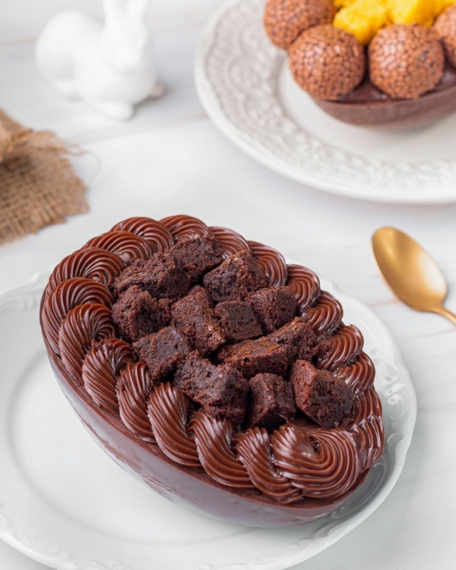 O ovo de p&aacute;scoa duo brownie &eacute; sucesso todos os anos Foto: ICONAPATISSERIE/DIVULGA&Ccedil;&Atilde;O/JC