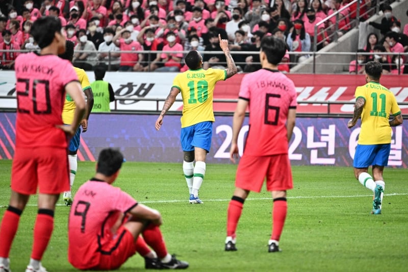 Ap�s longo jejum, Gabriel Jesus marcou o quinto gol contra os coreanos