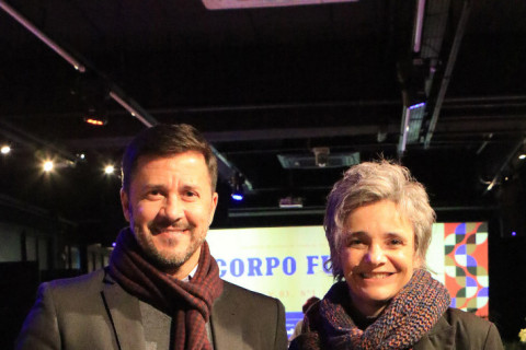 Sílvio Bento e Adriana Boff no lançamento cultural